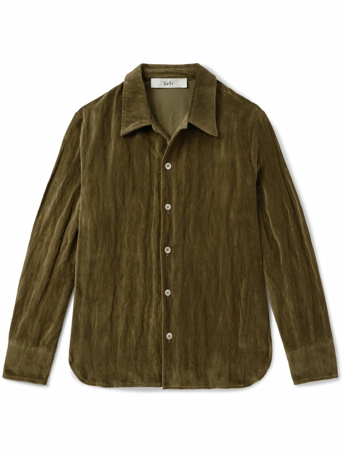 Séfr - Ignacio Metallic Cotton-Blend Velvet Shirt - Green Séfr
