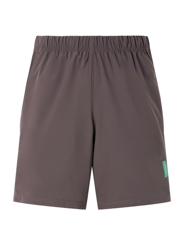 Photo: DISTRICT VISION - Straight-Leg Logo-Appliqu&eacute;d 9" Stretch-Jersey Running Shorts - Brown