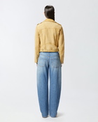 Pinko Suede Biker Jacket With Old Effect Antelope Yellow