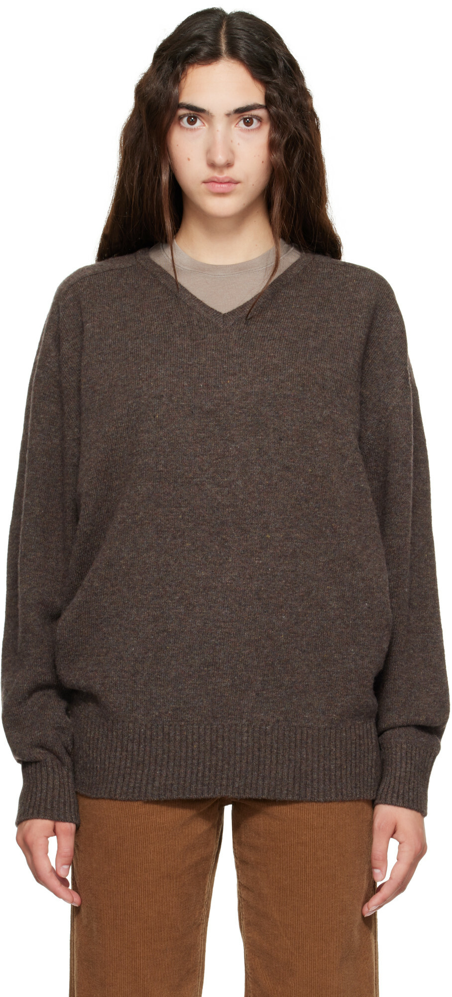 Nothing Written Brown Carna V-Neck Sweater