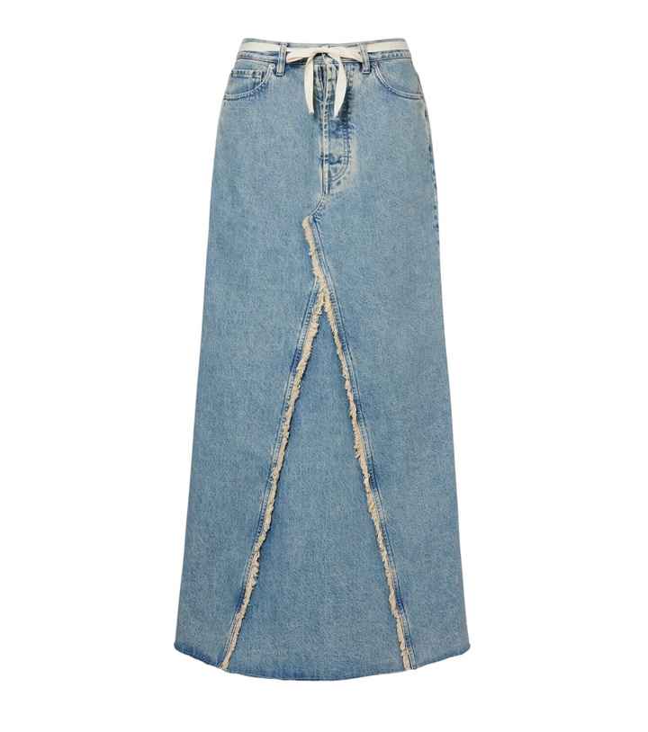 Photo: Maison Margiela Frayed denim maxi skirt