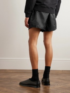 FEAR OF GOD ESSENTIALS - Straight-Leg Logo-Appliquéd Shell Drawstring Shorts - Black