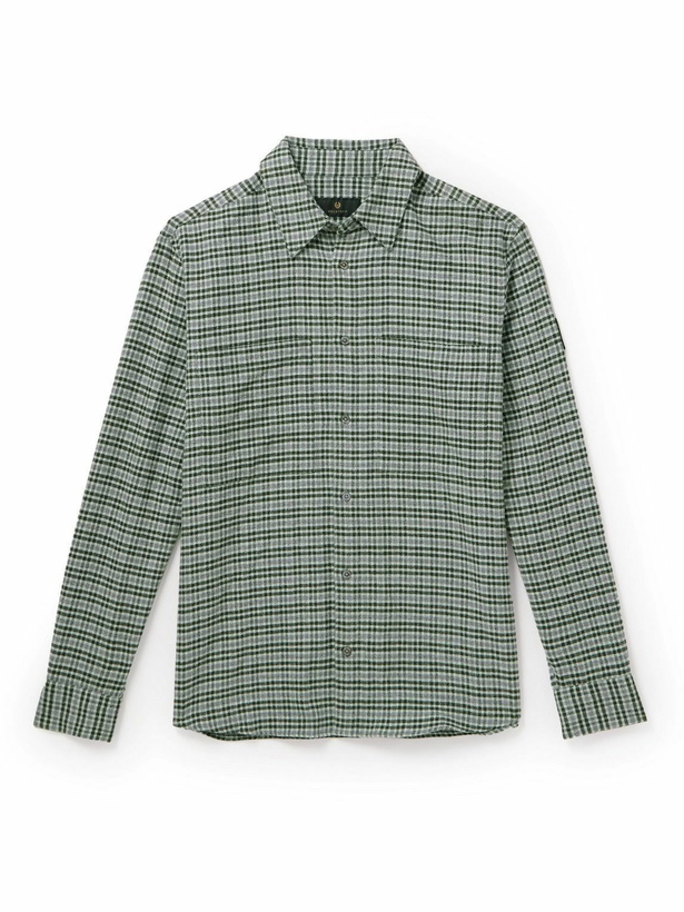 Photo: Belstaff - Foundry Checked Brushed Cotton-Flannel Shirt - Gray