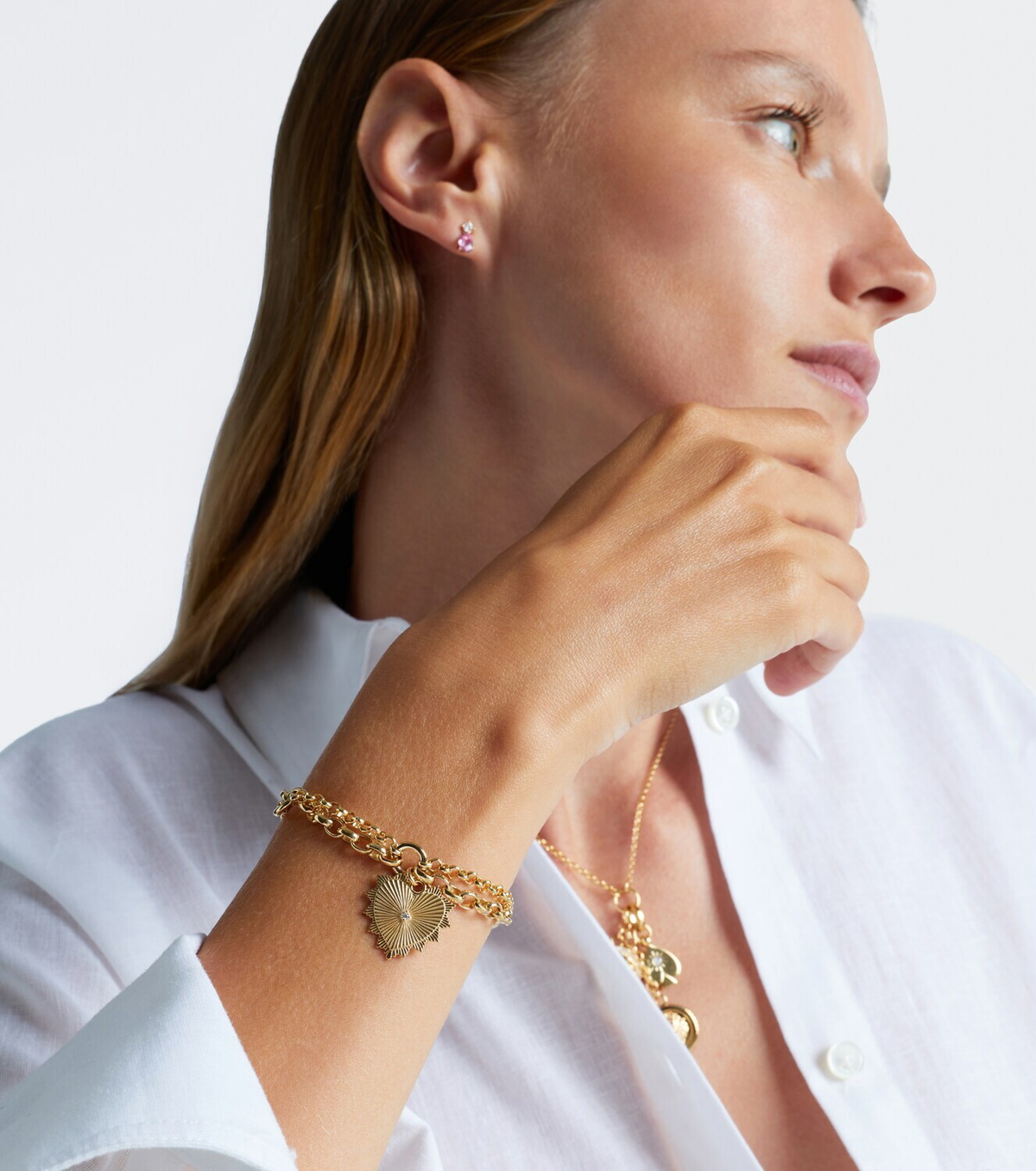 FoundRae True Love 18kt gold bracelet with diamond