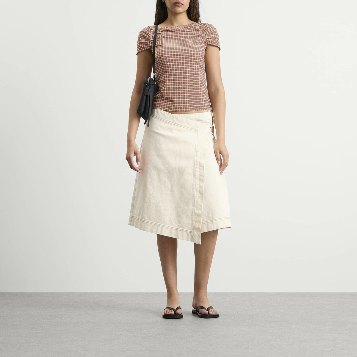 Hosbjerg Women's Clara Top in Brown Checks