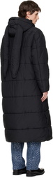 Charles Jeffrey LOVERBOY Black Long Bunny Puffer Coat