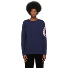 Dries Van Noten Blue Harvard Long Sleeve T-Shirt