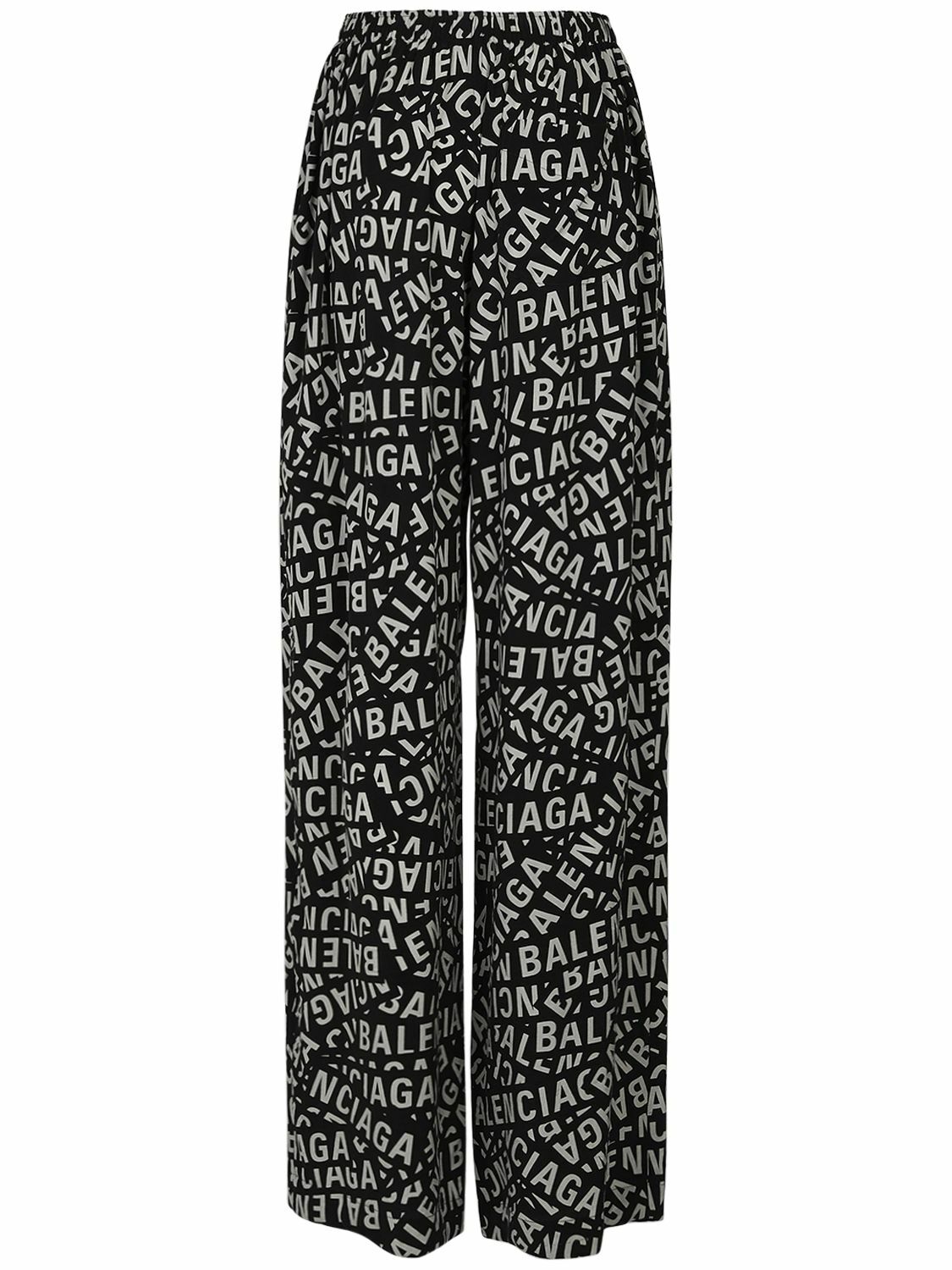 パンツ BALENCIAGA BLACK VISCOSE PALAZZO PANT Silk pajama pants in black - Balenciaga | Mytheresa