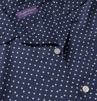 Ralph Lauren Purple Label - Camp-Collar Polka-Dot Tencel Shirt - Blue