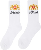 Rhude White Crest Socks