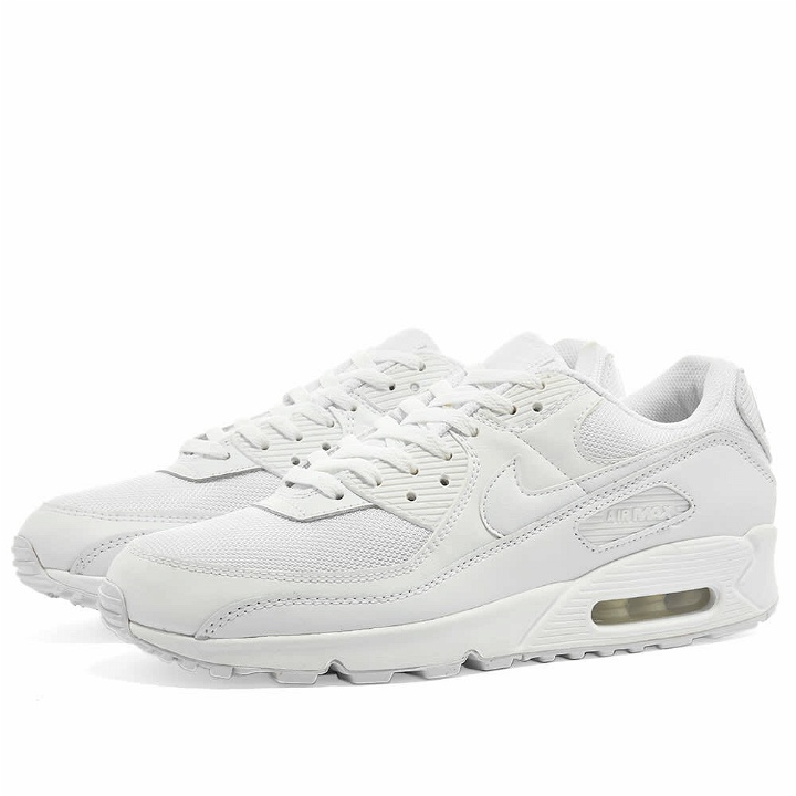 Photo: Nike Men's Air Max 90 Sneakers in White/Wolf Grey