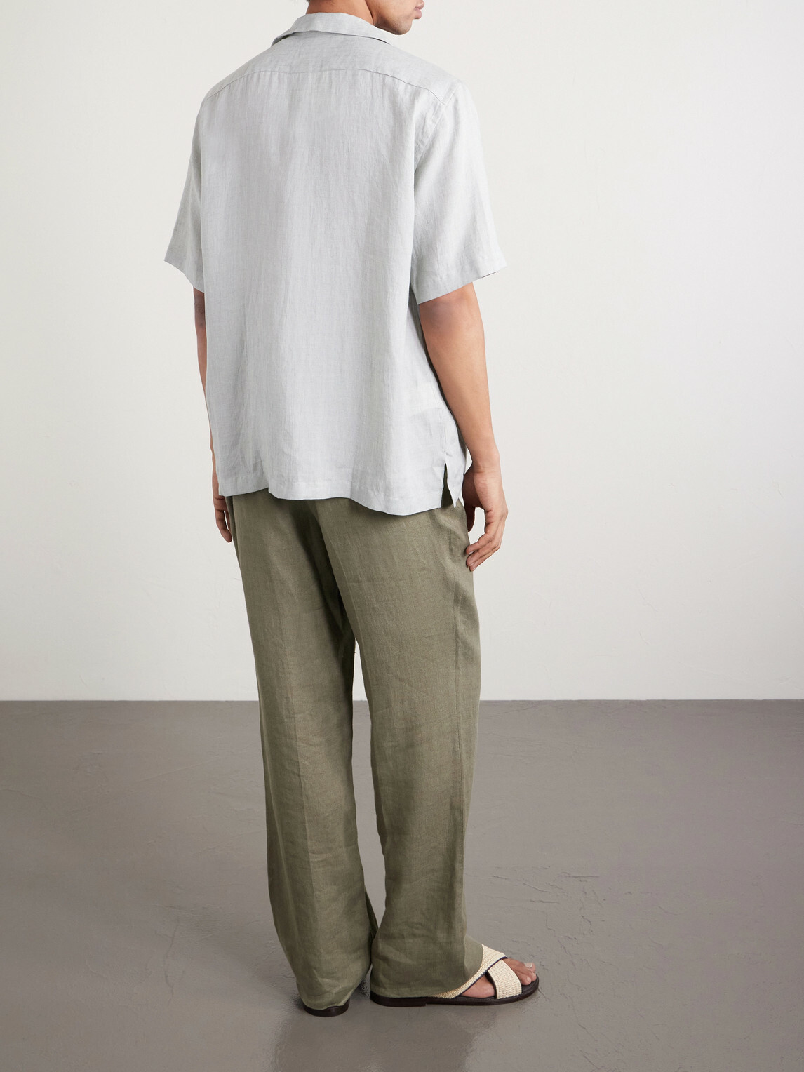 Lardini - Convertible-Collar Linen Shirt - Green