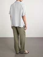 Lardini - Convertible-Collar Linen Shirt - Green