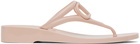 Valentino Garavani Pink VLogo Signature Rubber Thong Sandals