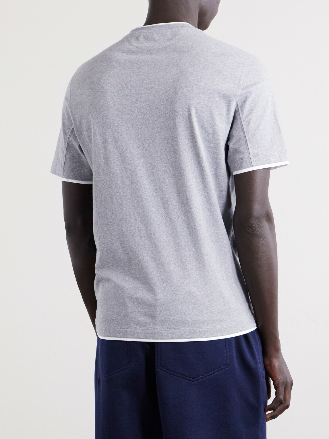 Brunello Cucinelli - Layered Cotton-Jersey T-Shirt - Gray
