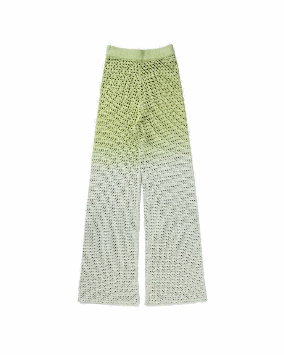 Photo: Daily Paper Adaeze Crochet Pants Green/Beige - Womens - Casual Pants