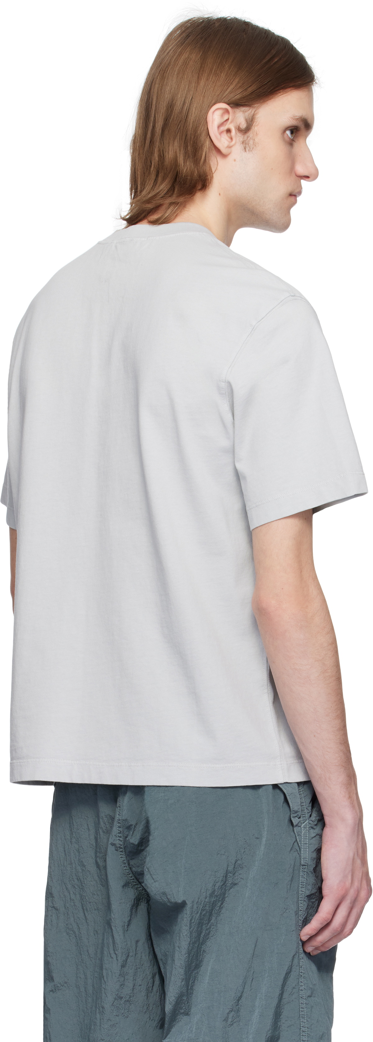 Stone Island Gray Combed Organic Cotton Jersey T-shirt Stone Island