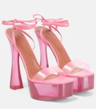 Amina Muaddi - Sita leather and PVC platform sandals