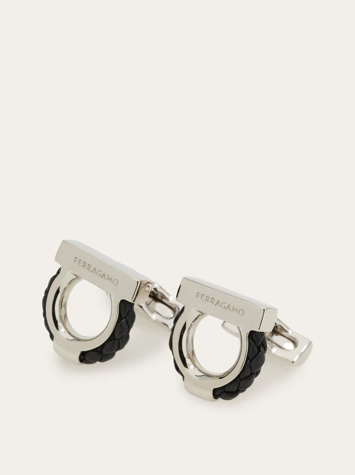Ferragamo Mens Gancini cufflinks in Black