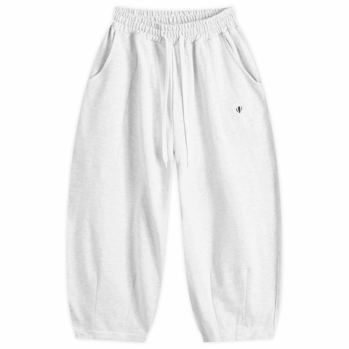 Anglan Men's Wappen Balloon Sweatpants in White Melange