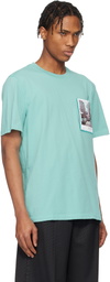 Helmut Lang Blue Brooklyn Postcard T-shirt