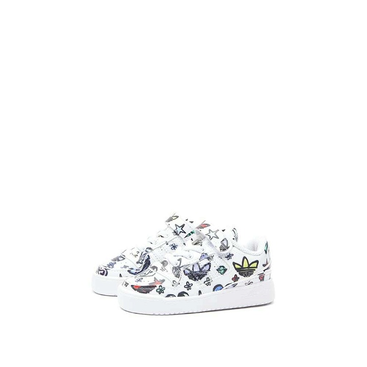Photo: Adidas x Jeremy Scott Forum Low Mono Infant Sneakers in White/Core Black