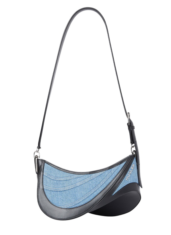 Photo: Mugler Denim Spiral Curve 01 Shoulder Bag