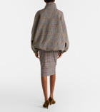 The Frankie Shop Aurora plaid sheer mesh midi skirt