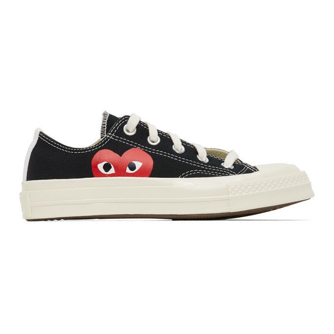 Photo: Comme des Garcons Play Black Converse Edition Half Heart Chuck 70 Low Sneakers
