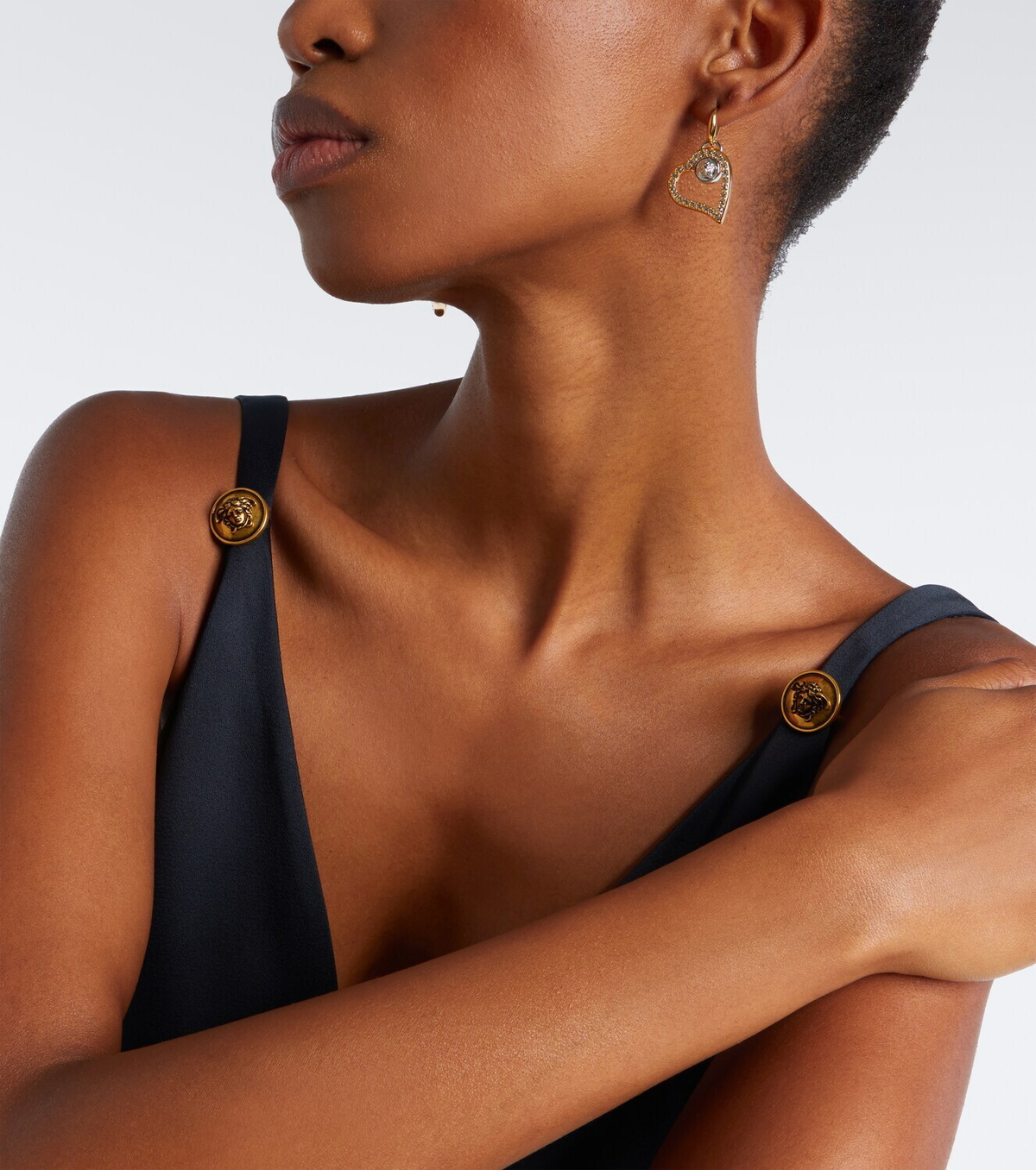 Versace Medusa crystal-embellished drop earrings