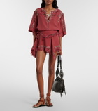 Isabel Marant Feriel embroidered silk wrap miniskirt