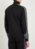 Boss Logo Panelled Cotton-blend Track Jacket Black