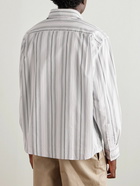 Acne Studios - Sarlie Logo-Appliquéd Striped Cotton-Poplin Shirt - Gray