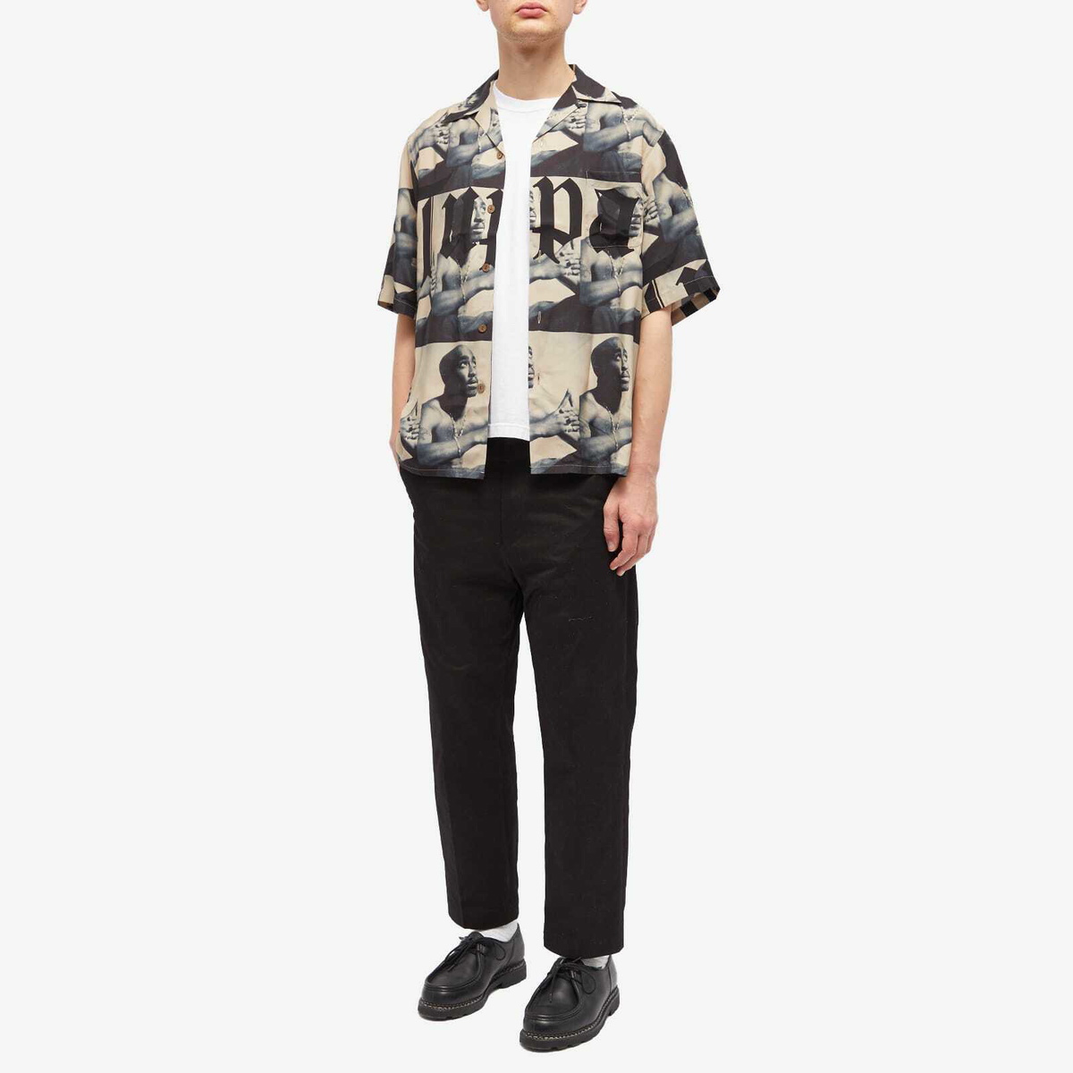 Wacko Maria Men's Tupac Vacation Shirt in Beige Wacko Maria