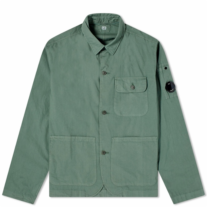 Photo: C.P. Company Men's Popeline Workwear Shirt in Duck Green
