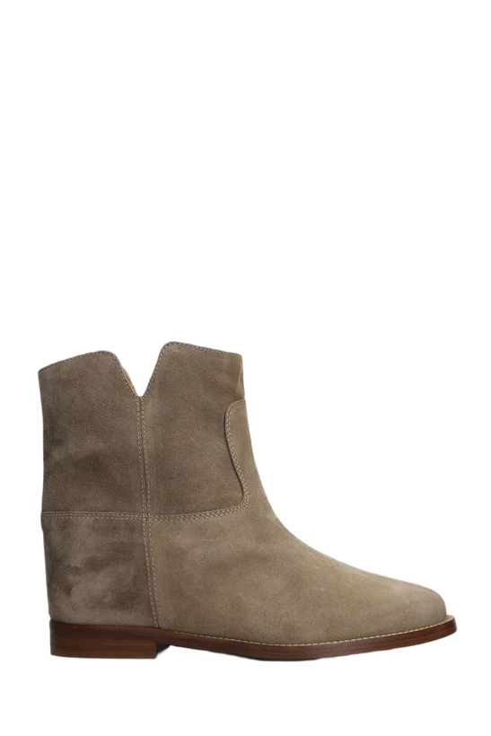 Photo: Via Roma 15 Ankle Boots Inside Wedge In Taupe Suede