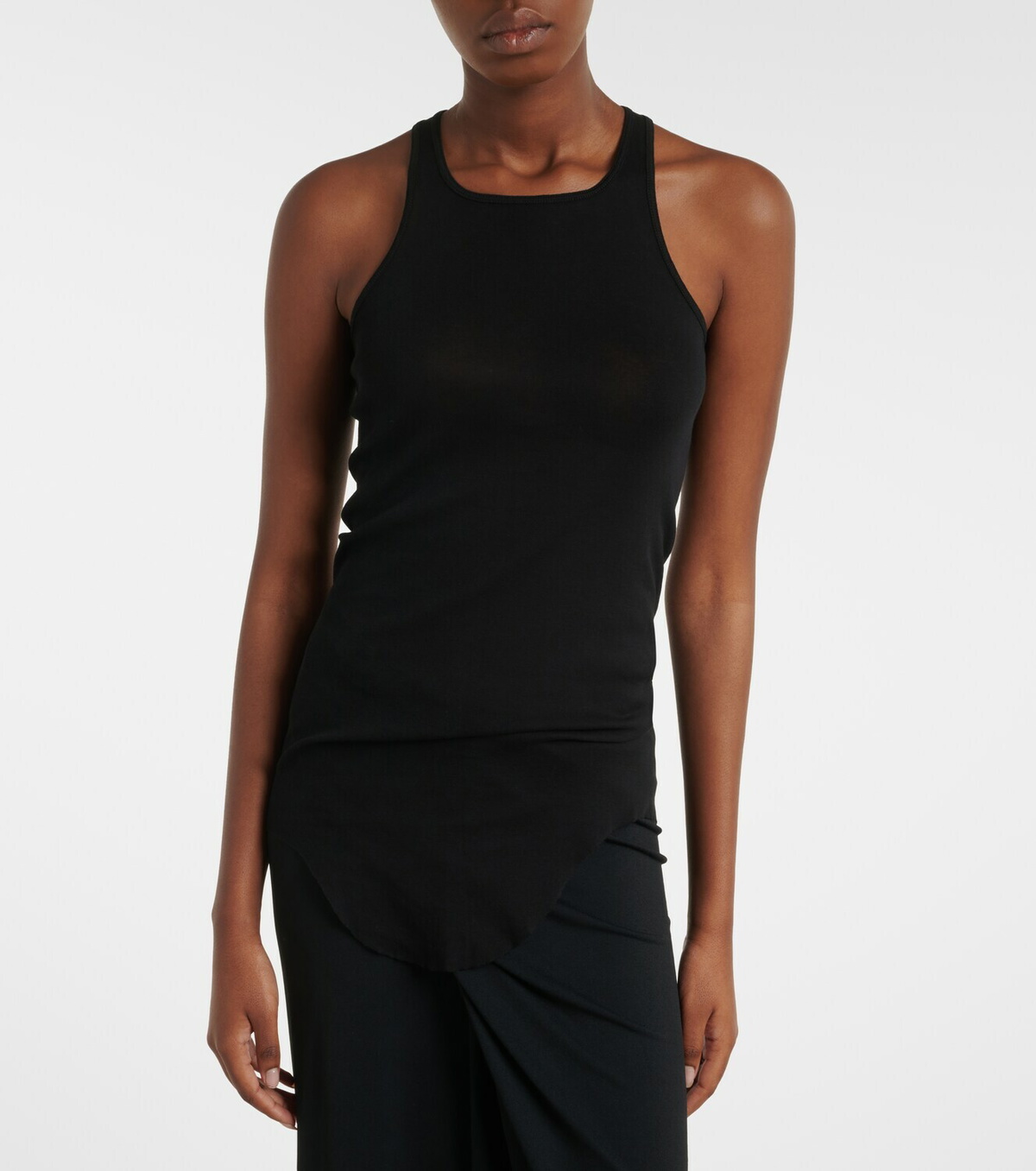 Rick Owens Ribbed-knit cotton tank top