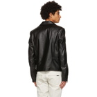 Saint Laurent Black Leather Application Jacket