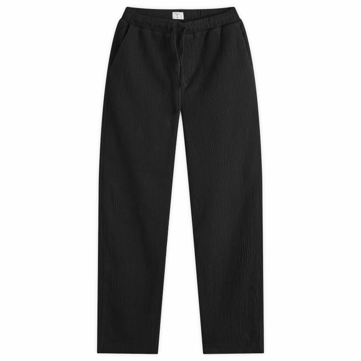 Photo: Percival Men's Artifact Relaxed Seersucker Trousers in Black