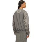 Juun.J Grey Paneled Fabric Mix Sweatshirt