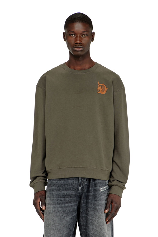 Photo: Diesel Sweatshirt with embroidery and flock print - Sweaters Mens in Green