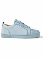 Christian Louboutin - Louis Junior Spikes Cap-Toe Suede Sneakers - Blue