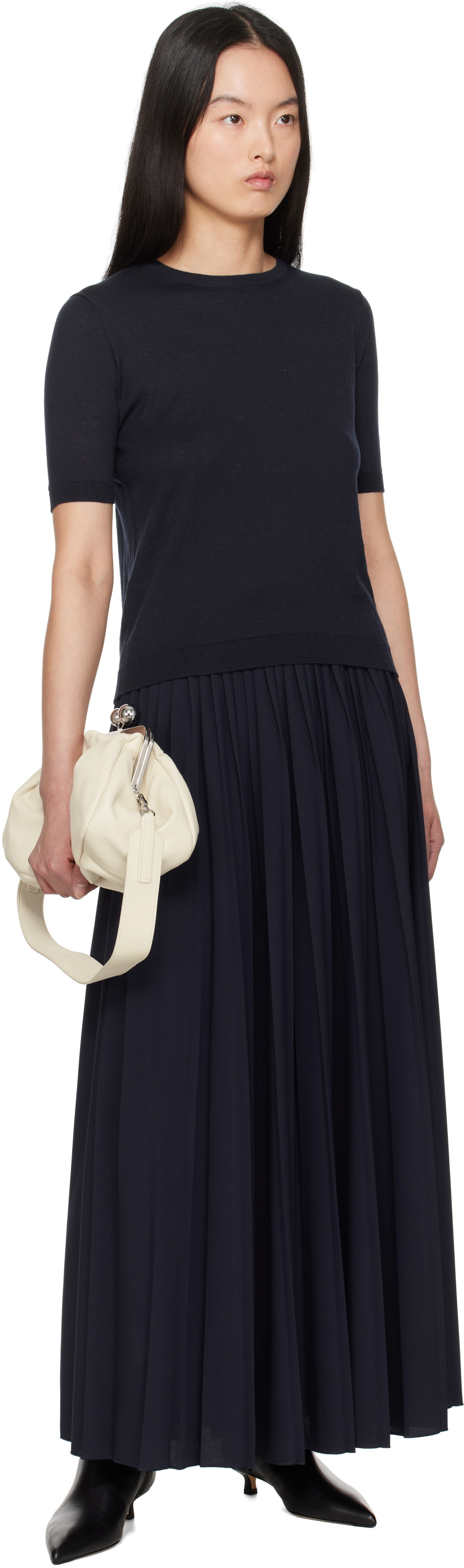 Weekend Max Mara Navy Bleu Maxi Skirt