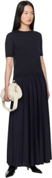 Weekend Max Mara Navy Bleu Maxi Skirt