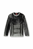 Diesel Treated cable-knit jumper - Knitwear Mens in Multicolor