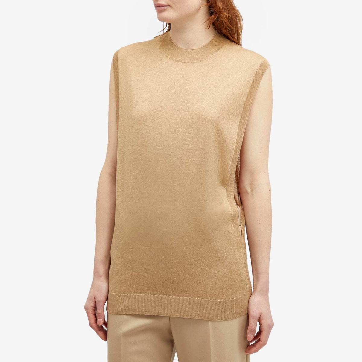 Sportmax Women's Odissea Sleeveless Knitted Top in Beige