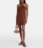 ViX Paula Hermanny Astera halterneck linen-blend minidress