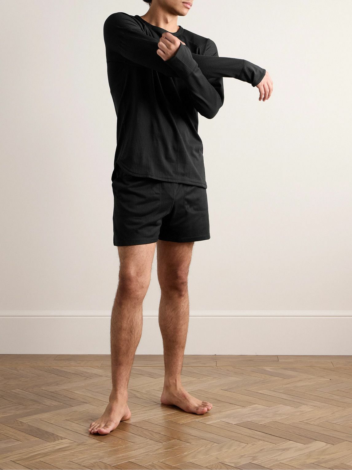 Nike Training - Yoga Slim-Fit Logo-Embroidered Dri-FIT Drawstring Shorts - Black