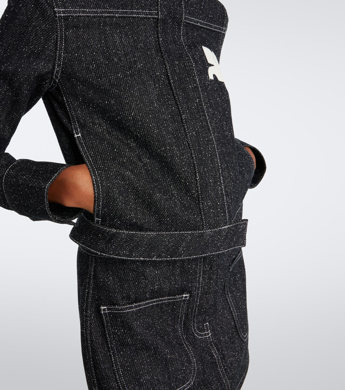Courrèges Logo denim tweed jacket