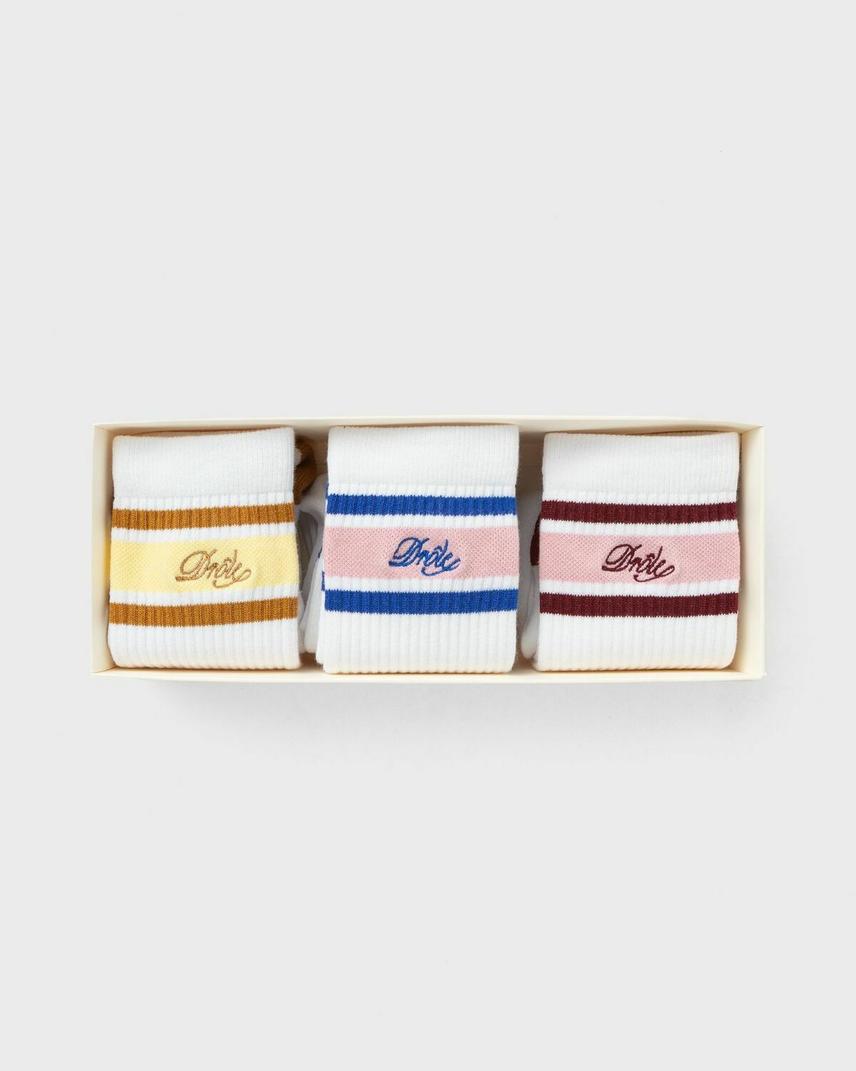 Drôle de Monsieur La Chaussette DrÙle RayÈe White Mens Sock